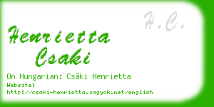 henrietta csaki business card
